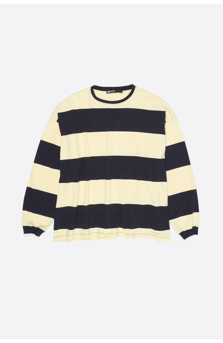 Bimba y Lola Loose-fit striped T-shirt., Alternate, color, Navy