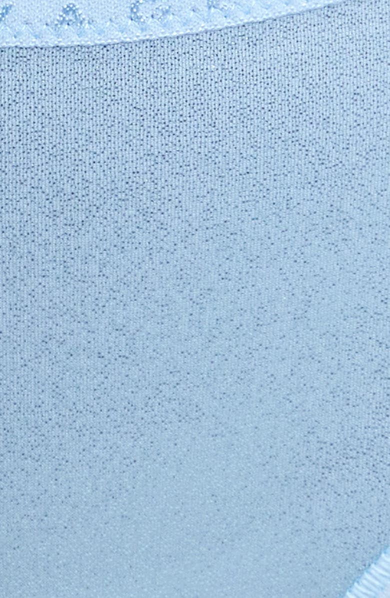 SAVAGE X FENTY Microfiber Metallic Thong Panty, Alternate, color, Moon Daisy Blue/ Ice Blue Foil