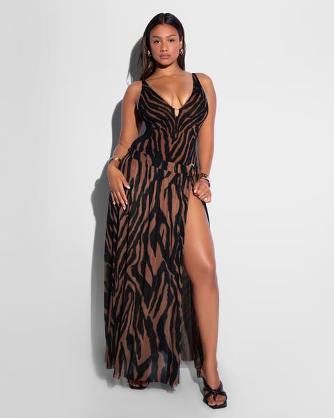 Sheer Slit Mini Cover-Up Skirt