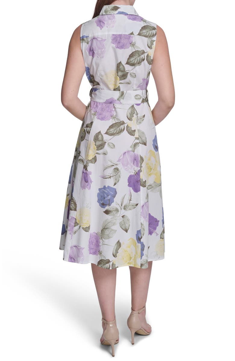 Calvin Klein Sleeveless Cotton Shirtdress, Alternate, color, 