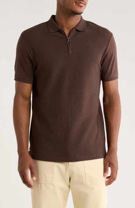 Cactus Man Texture Zip Polo