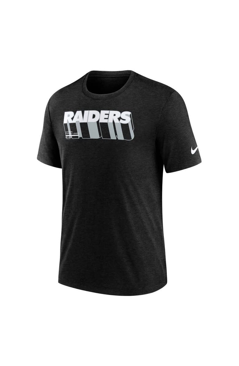 Nike Men's Nike Heather Black Las Vegas Raiders Long Pass Tri-Blend T-Shirt, Alternate, color, Heather Black