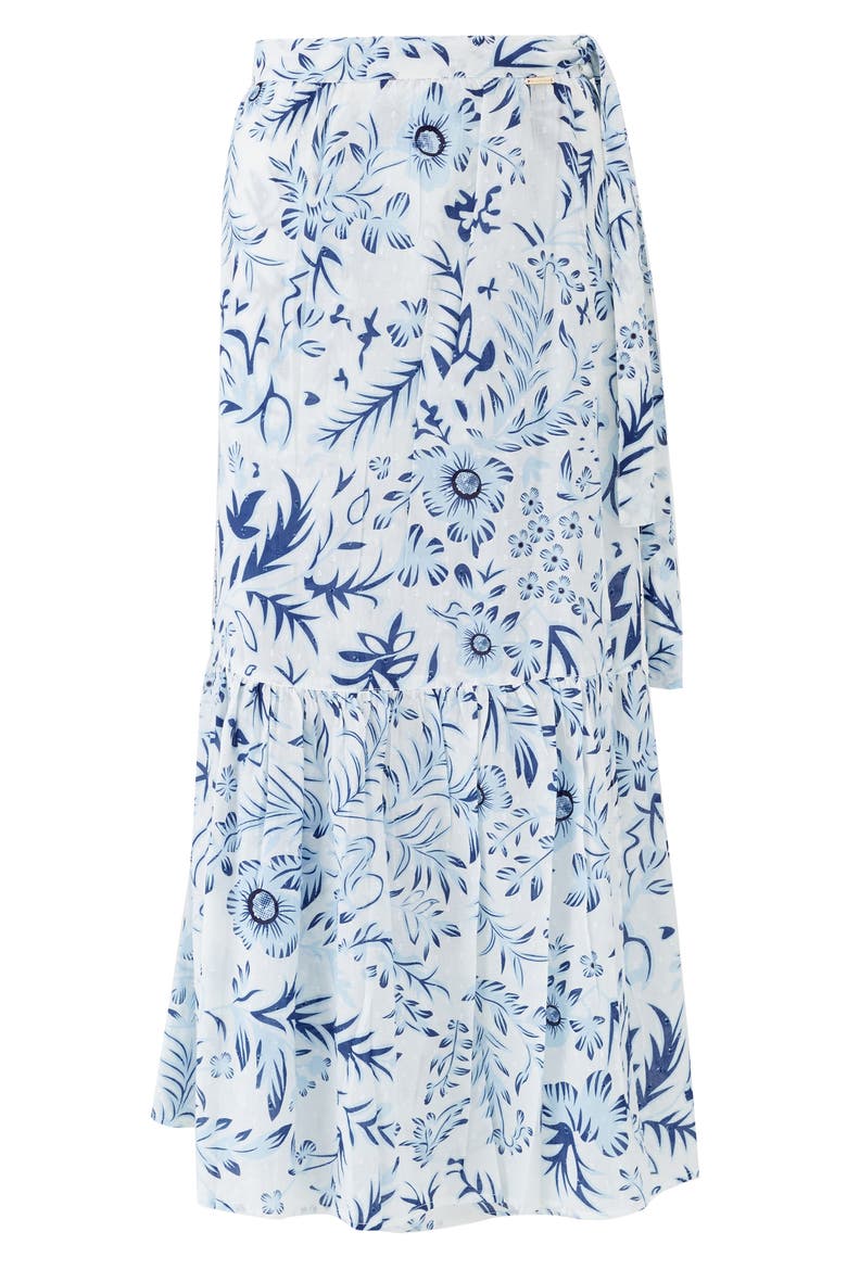 Monroe Cotton Wrap Cover-Up Skirt, Alternate, color, JARDIN