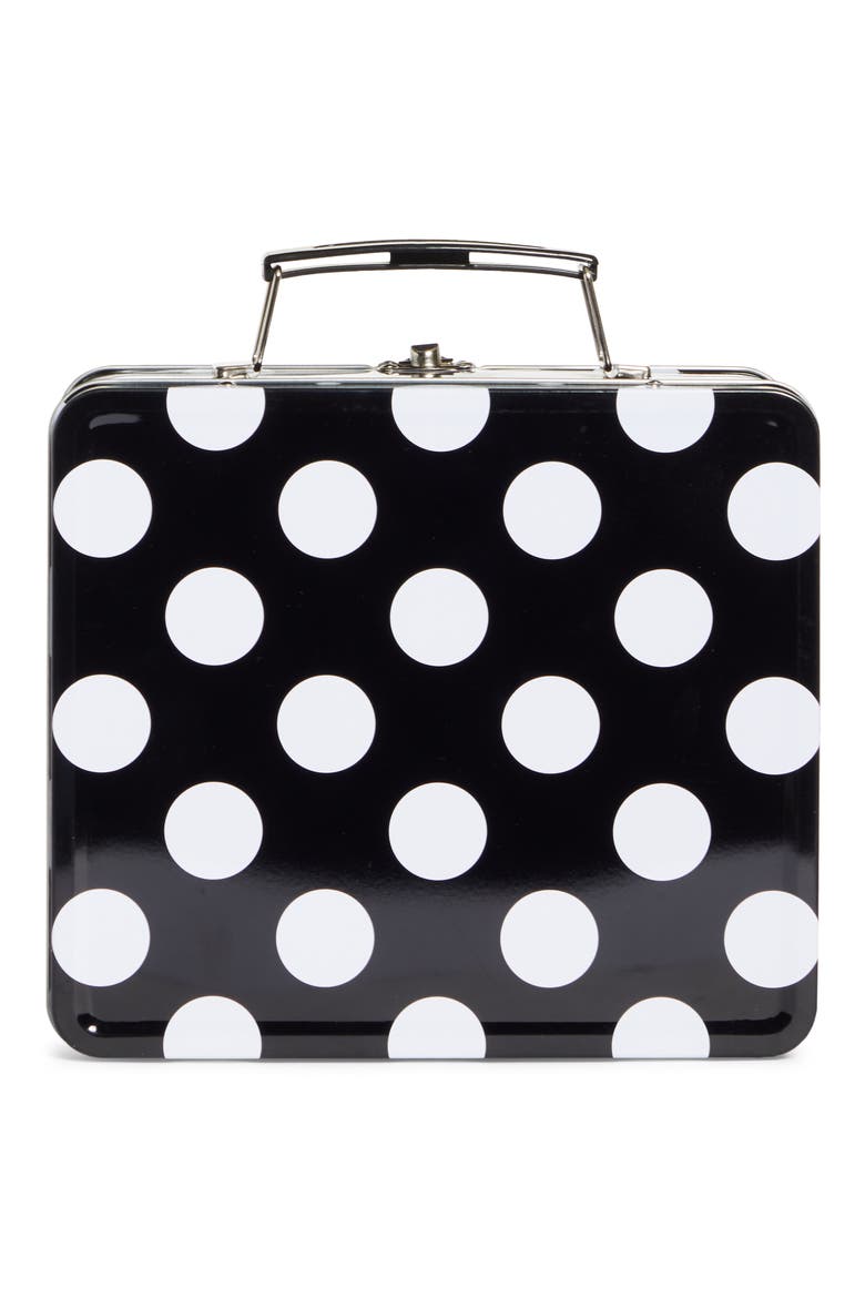 Polka Dot Top Handle Bag, Alternate, color, BLACK