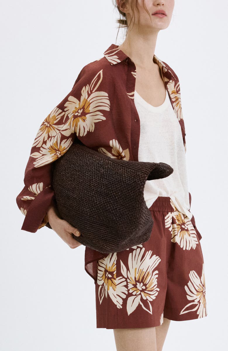 MANGO Floral Button-Up Shirt, Alternate, color, 