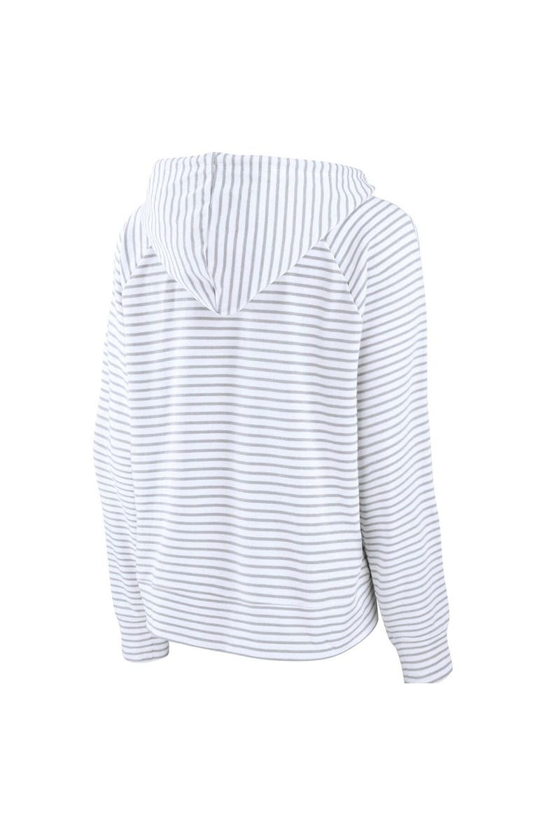 Women's Fanatics Branded White Milwaukee Brewers Striped Arch Pullover Hoodie, Alternate, color, White