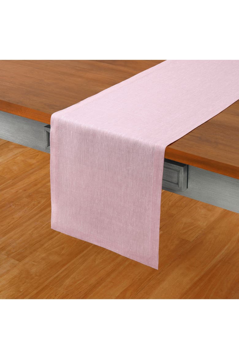 Linen Table Runner - Athena, Alternate, color, Bubblegum Pink