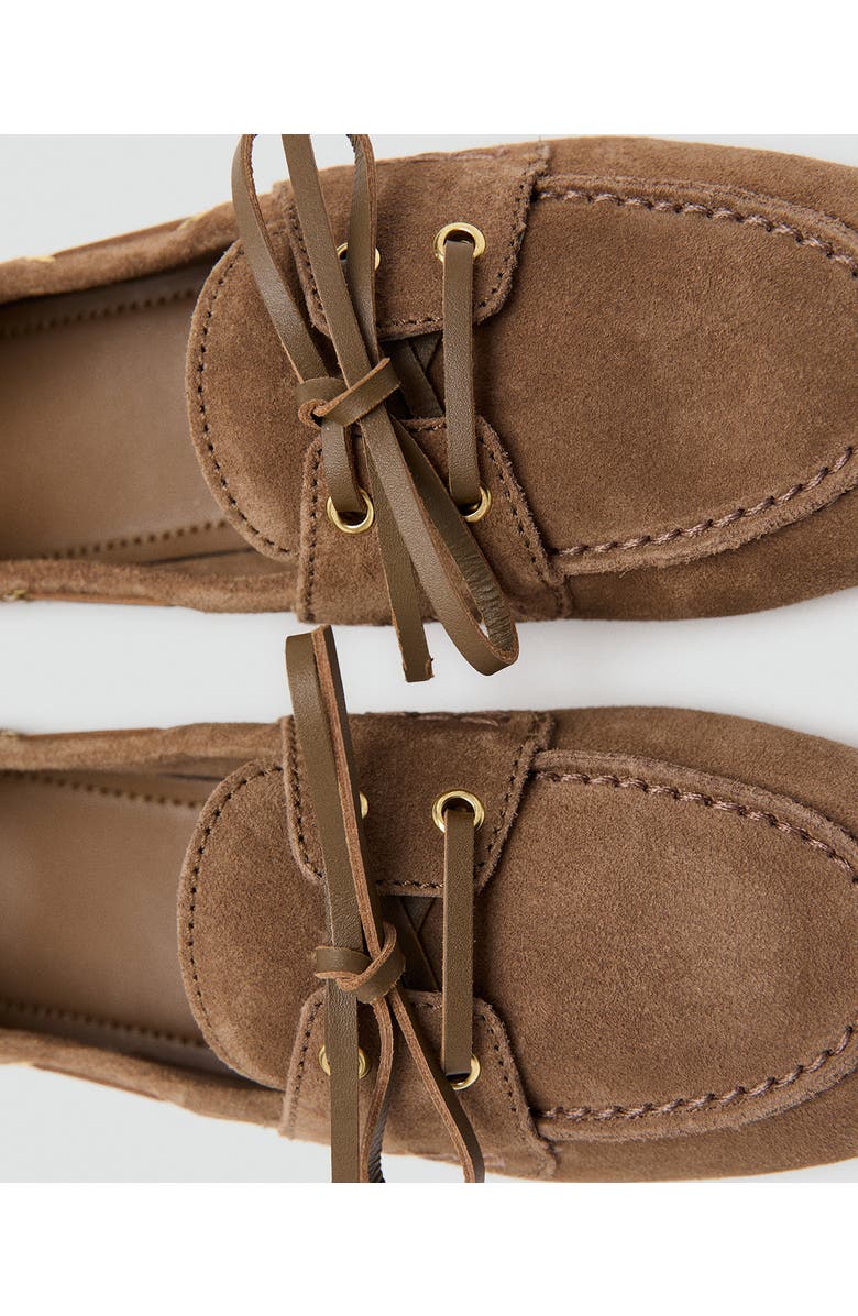 MANGO Suede Boat Shoe, Alternate, color, Brown