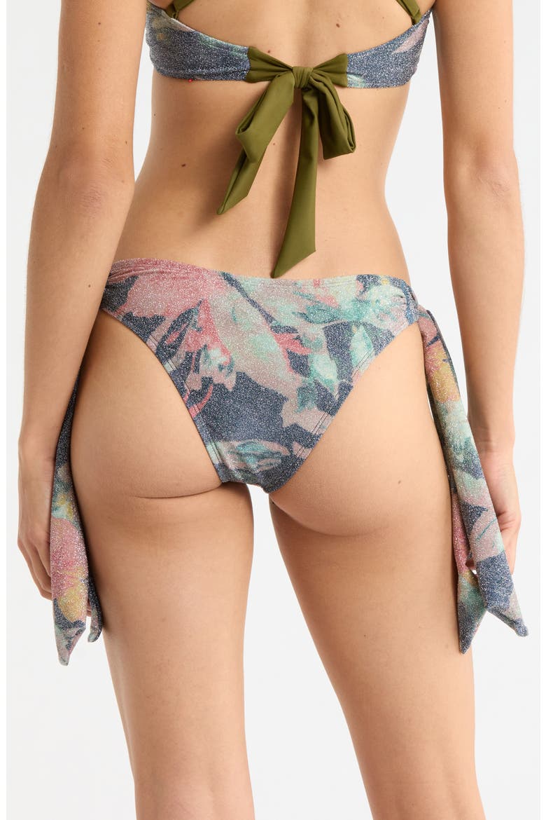 Renee Metallic Bikini Bottoms, Alternate, color, FLOWER RIOT