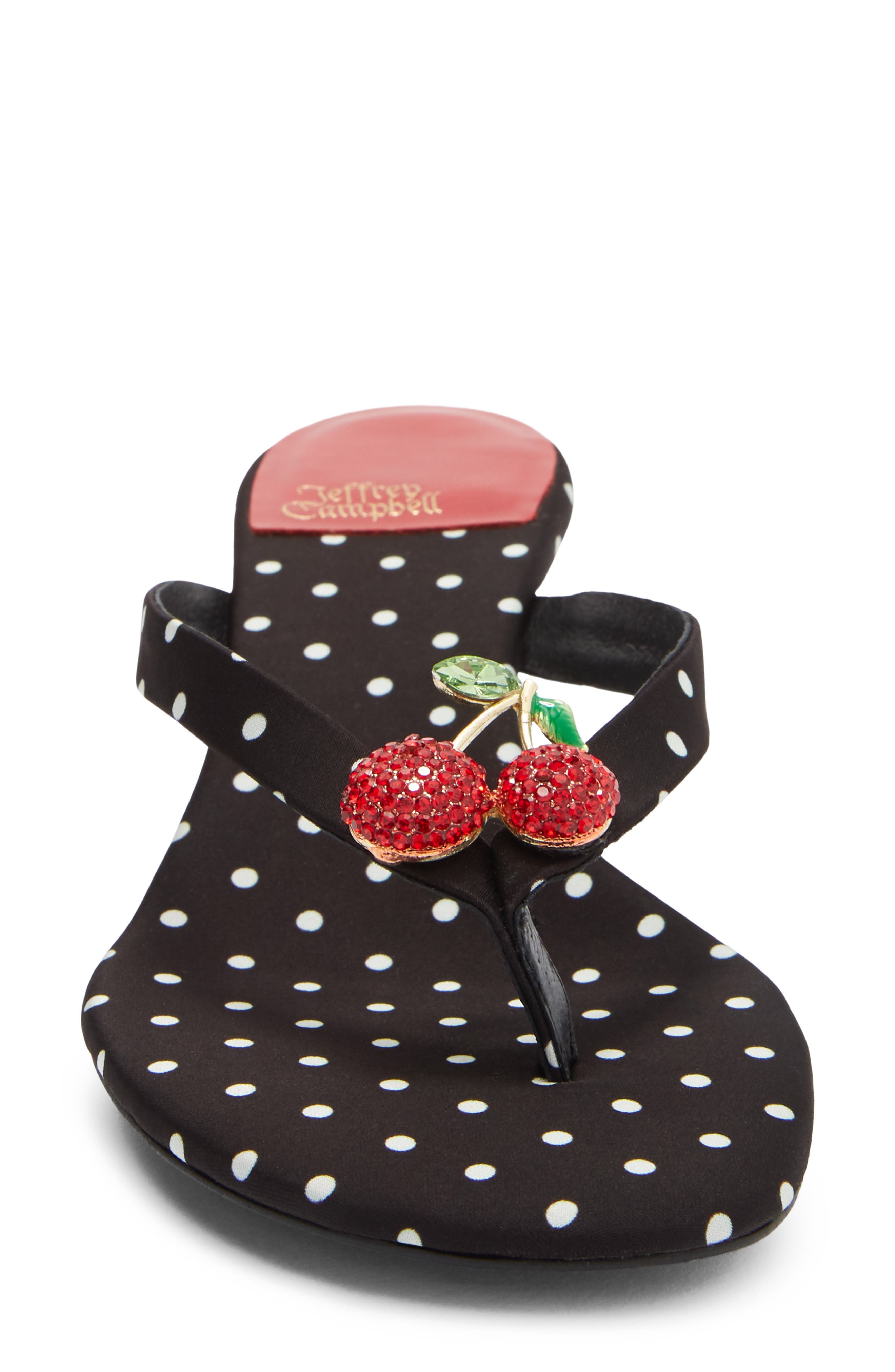 Jeffrey Campbell QT-Pie Flip Flop, Alternate, color, Black White Polka Dots