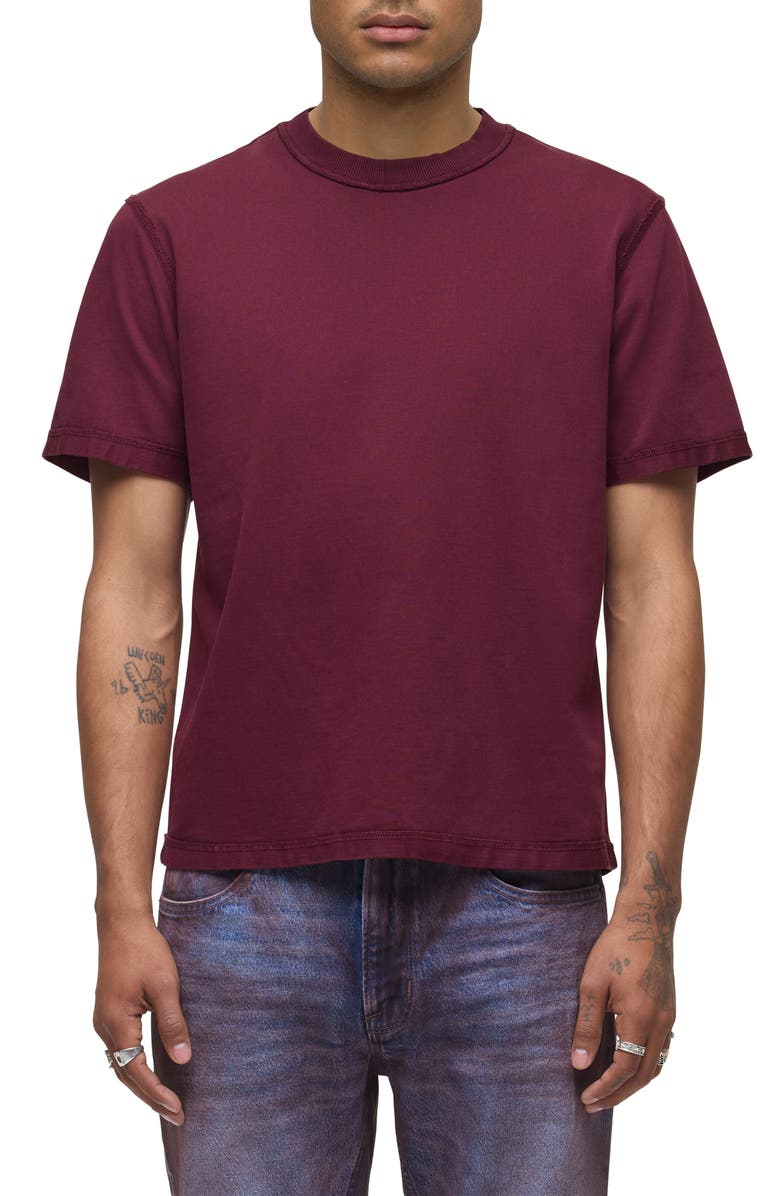 Hudson Jeans Heavyweight Cotton T-Shirt, Main, color, Port
