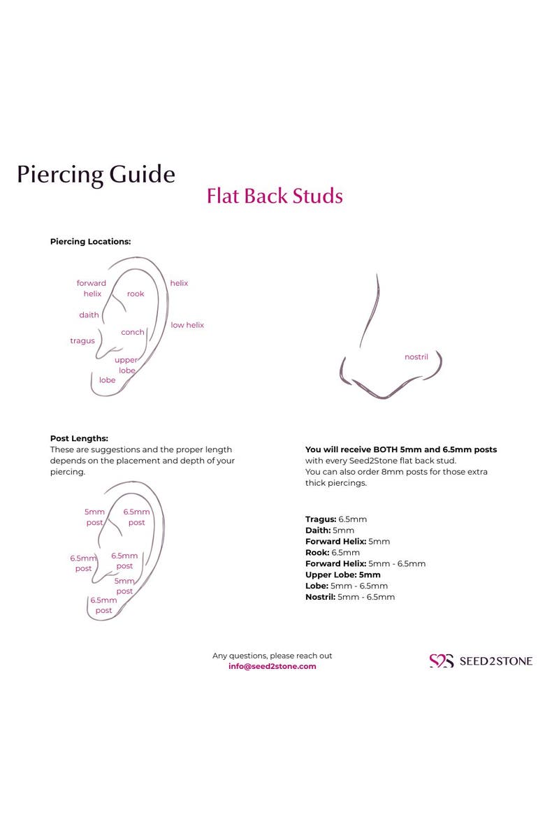 Seed2Stone Center-of-Attention Flat Back Stud, Alternate, color, White Gold