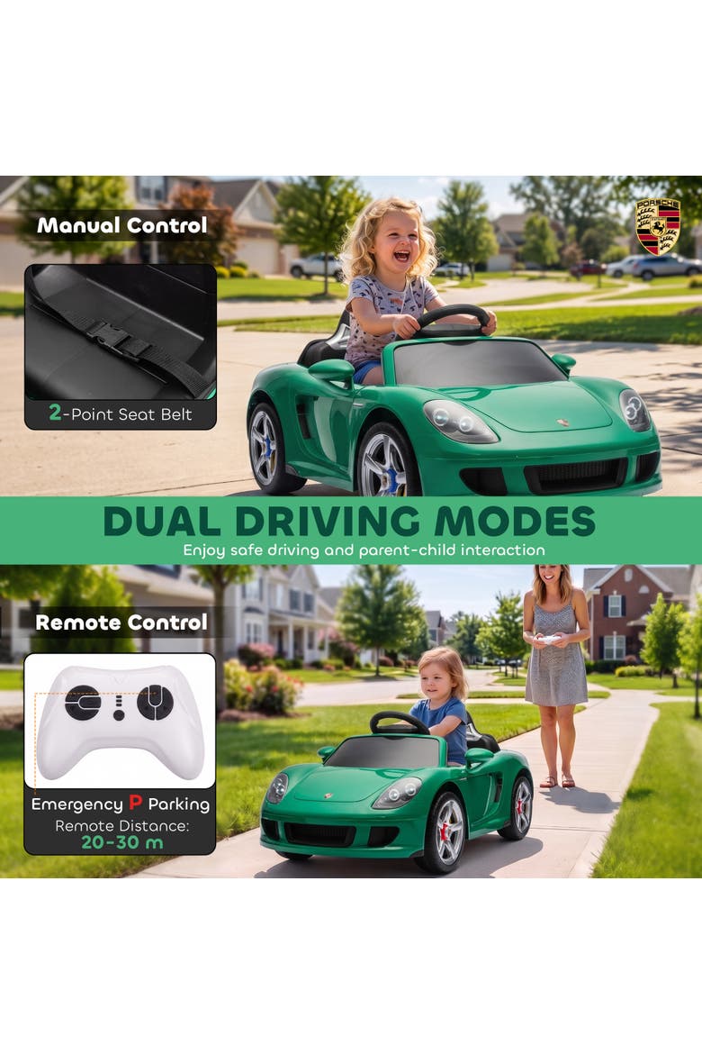 Licensed Porsche Carrera GT Electric Ride On Car, Alternate, color, Green