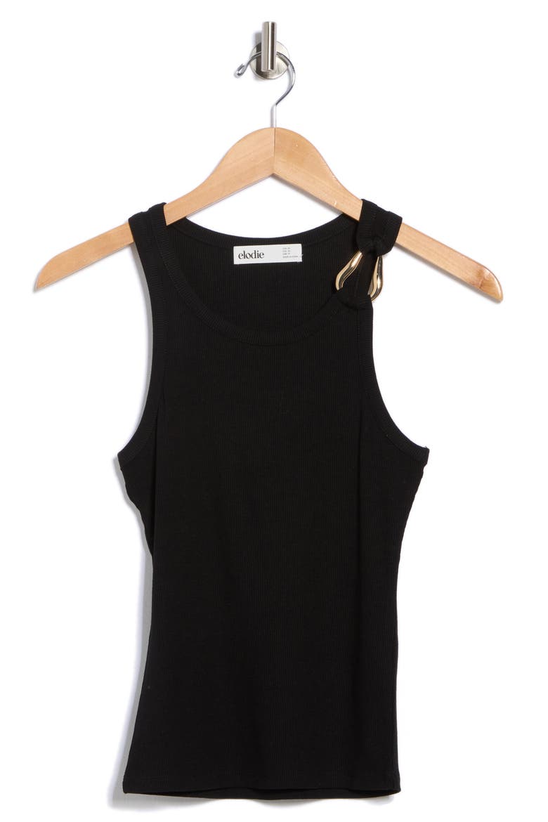 Ring Detail Tank, Alternate, color, BLACK
