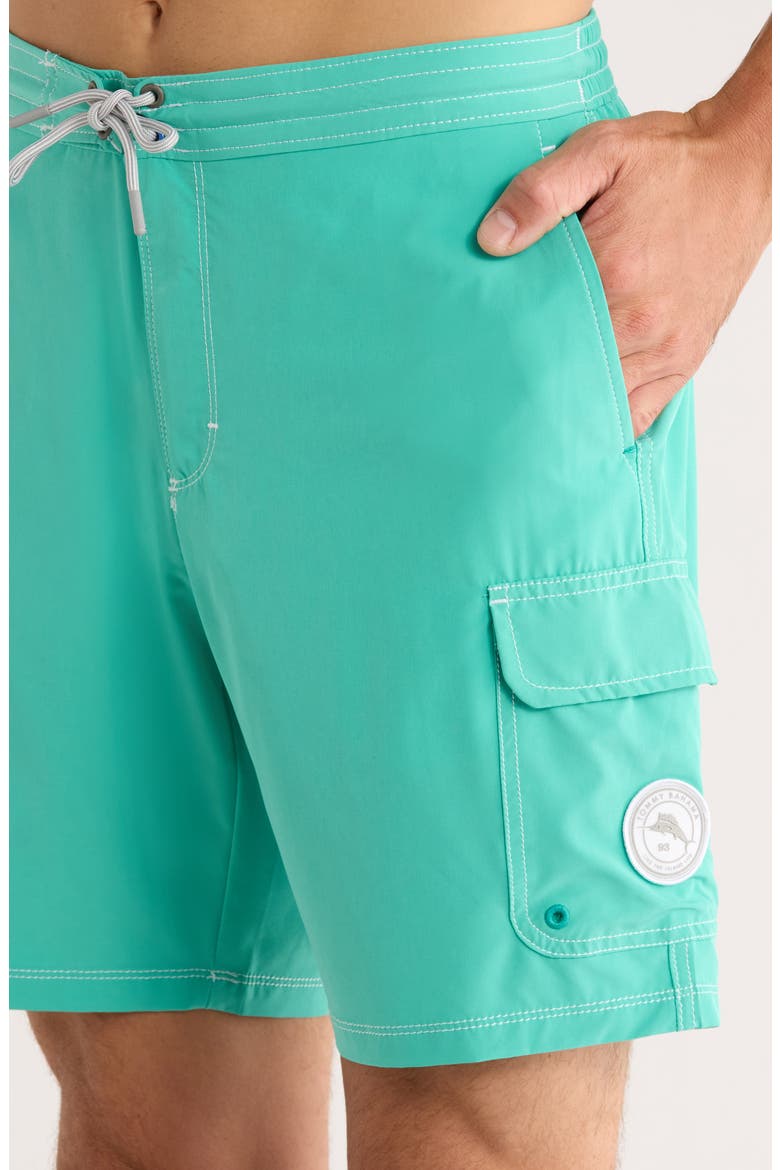 Baja Bay Swim Trunks, Alternate, color, ATLANTIS TEAL
