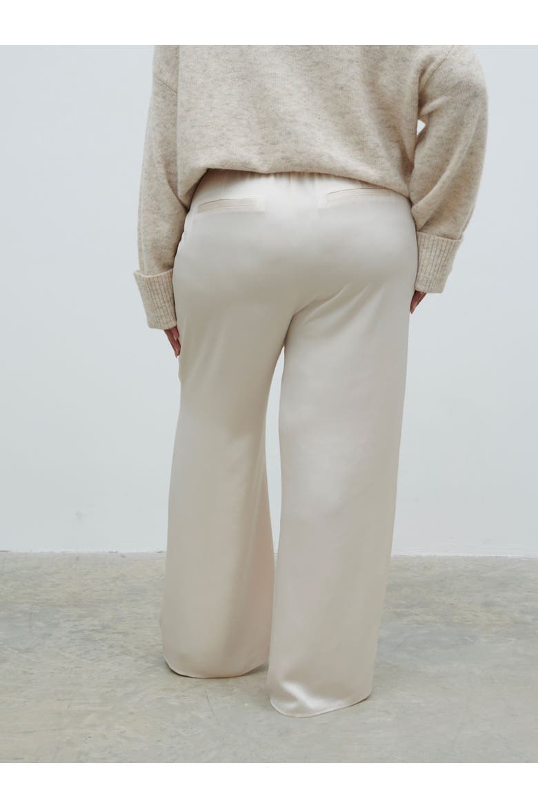 Curve Breya Satin Drawstring Trouser, Alternate, color, Oyster
