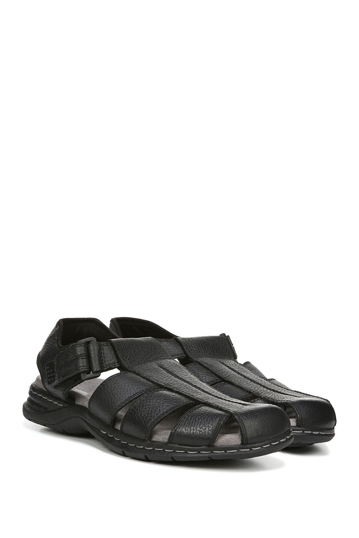 Gaston Leather Sandal, Alternate, color, BLACK