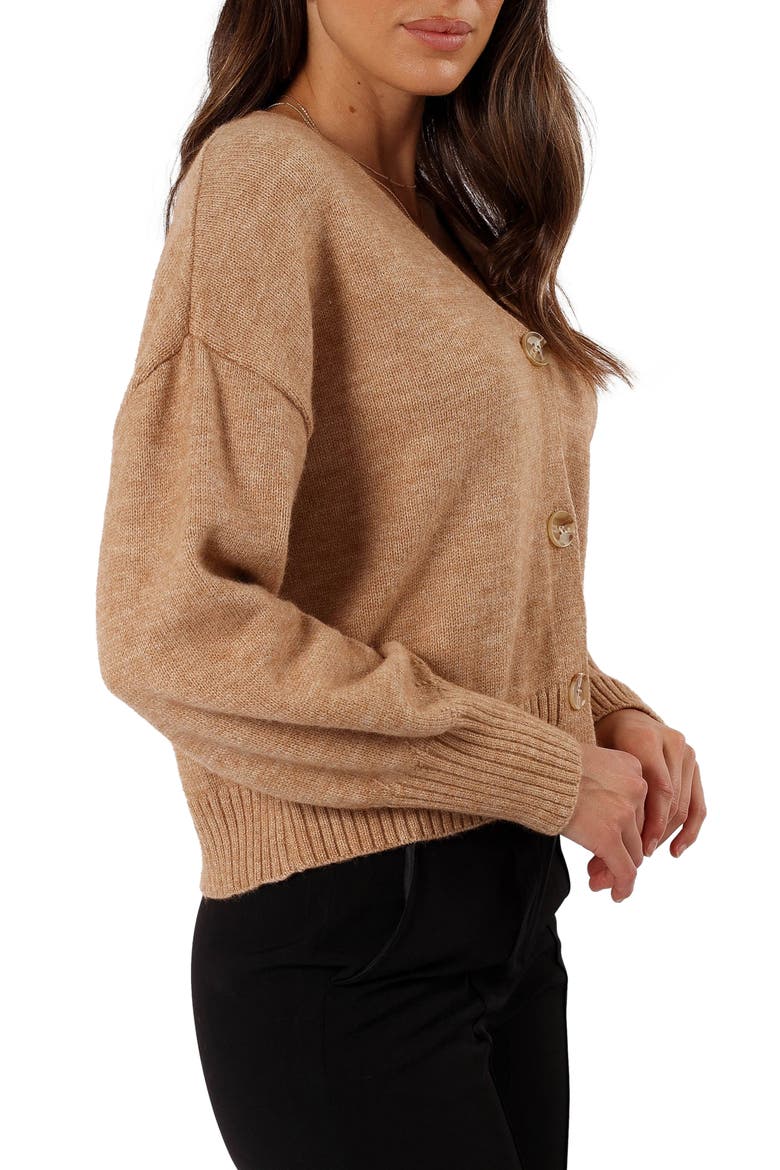 Isabel V-Neck Cardigan, Alternate, color, MEDIUM BEIGE