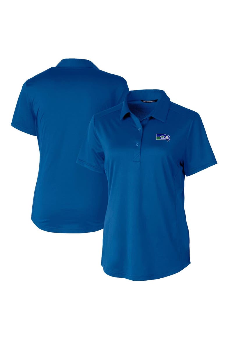 Women's Cutter & Buck Royal Seattle Seahawks Throwback Logo Prospect Textured Stretch Polo, Main, color, Royal