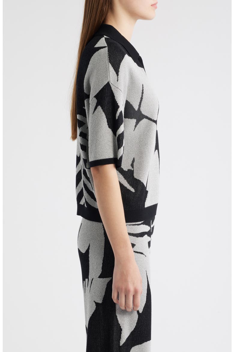 Carter Palm Tree Polo Sweater, Alternate, color, BLACK MULTI