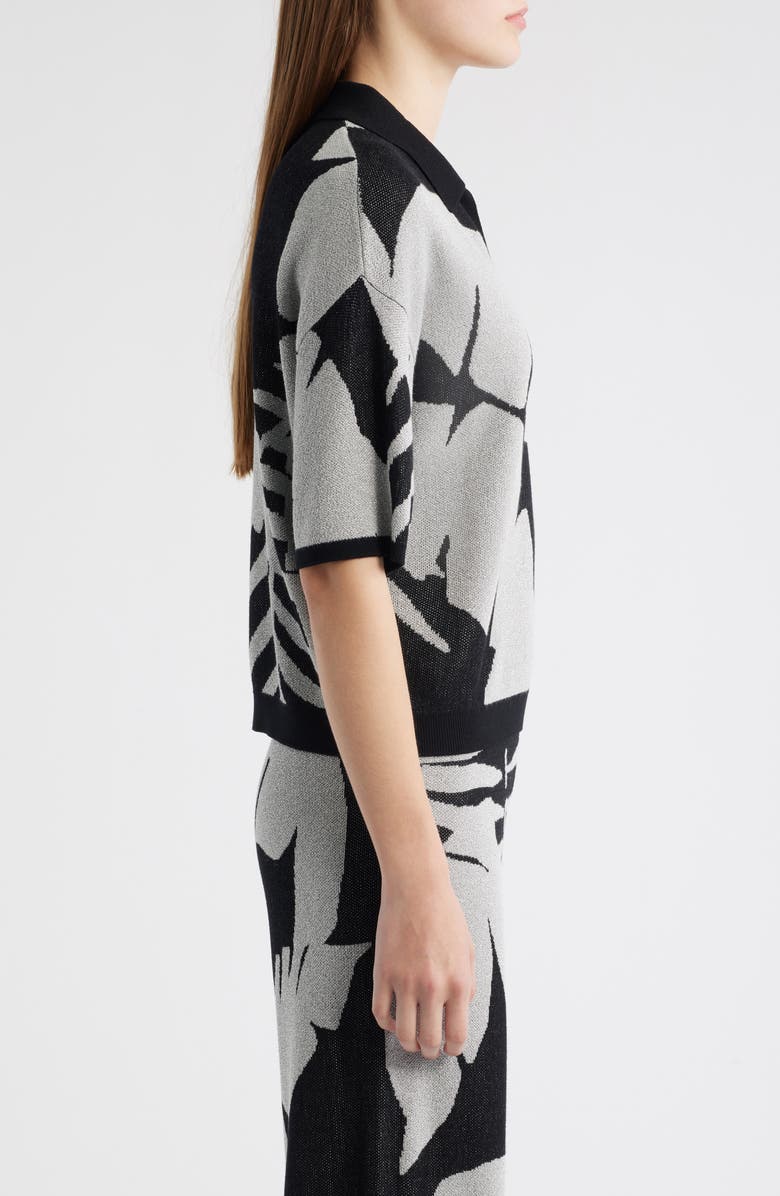 525 america Carter Palm Tree Polo Sweater, Alternate, color, Black Multi