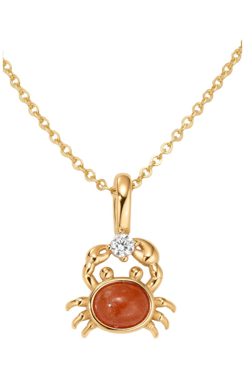 Crab Charm Necklace, Main, color, Gold Vermeil