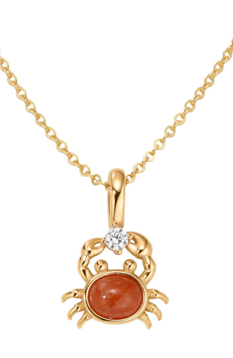 MADE BY MARY Crab Charm Necklace, Main, color, Gold Vermeil