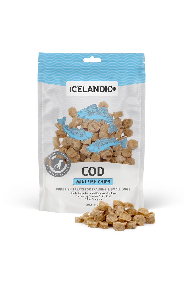 ICELANDIC+ Mini Cod Fish Chips Training Dog Treat 2.5Oz Bag, Alternate, color,