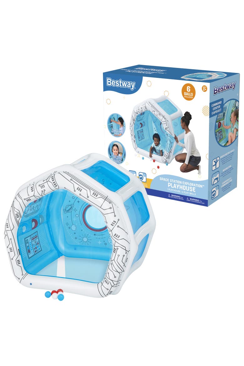 Space Station Exploration Kids Inflatable Playhouse, Alternate, color, Multicolored