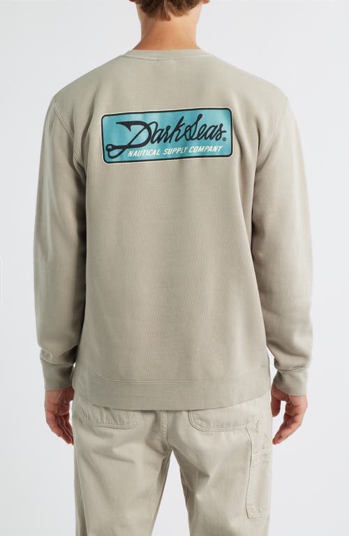Dark Seas Fish Hook Cotton Blend Fleece Graphic Sweatshirt In Neutral