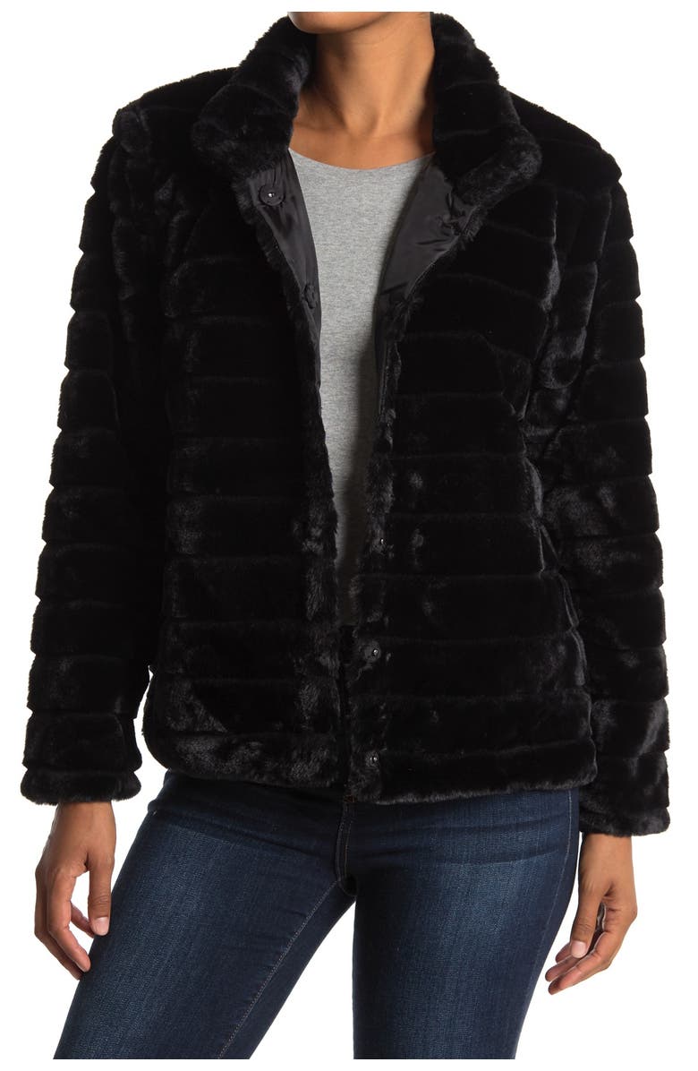 Woven Heart Faux Fur Coat, Main, color,