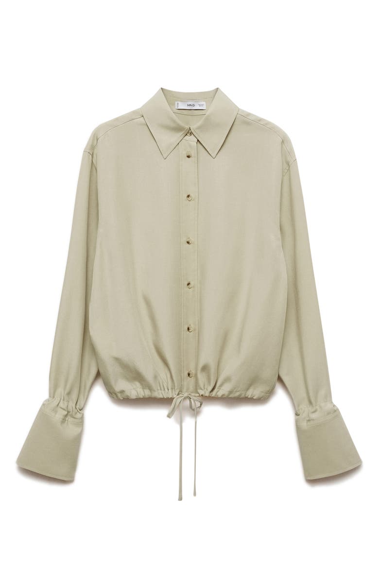 MANGO Drawstring Button-Up Top, Alternate, color, 