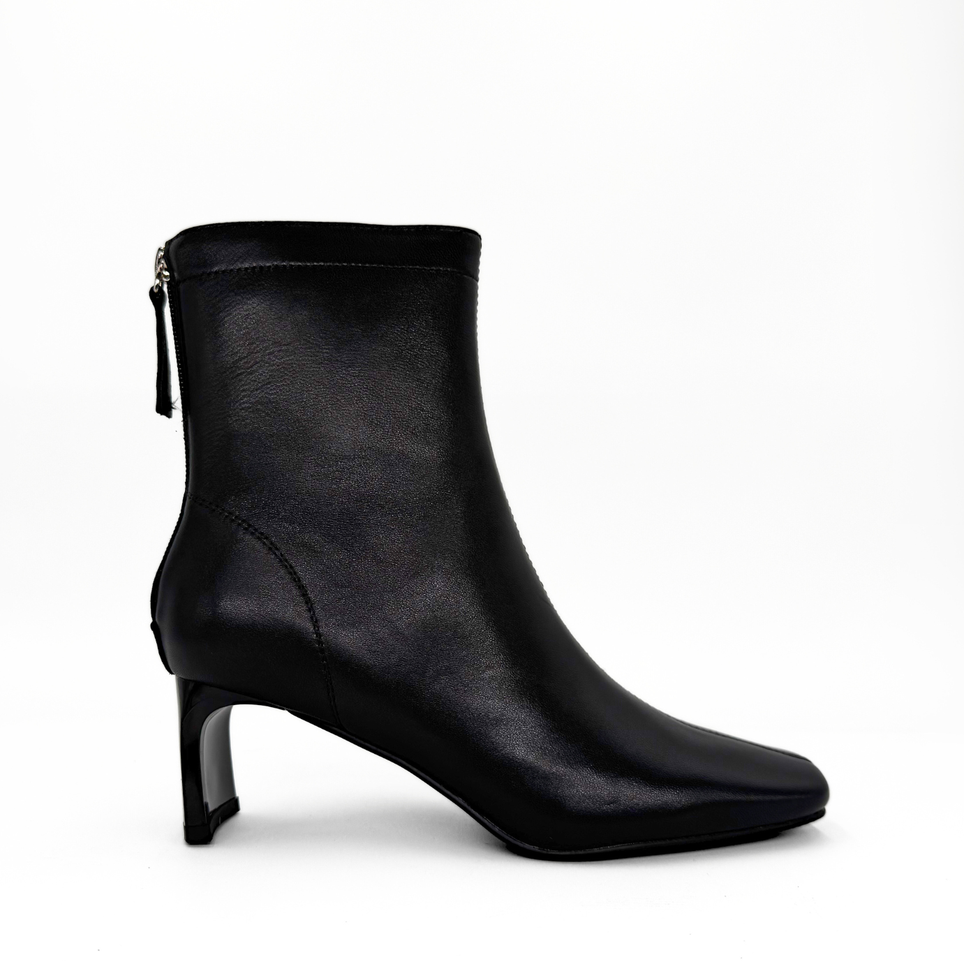 Amie Rafa Harlow Leather Bootie, Main, color, Black