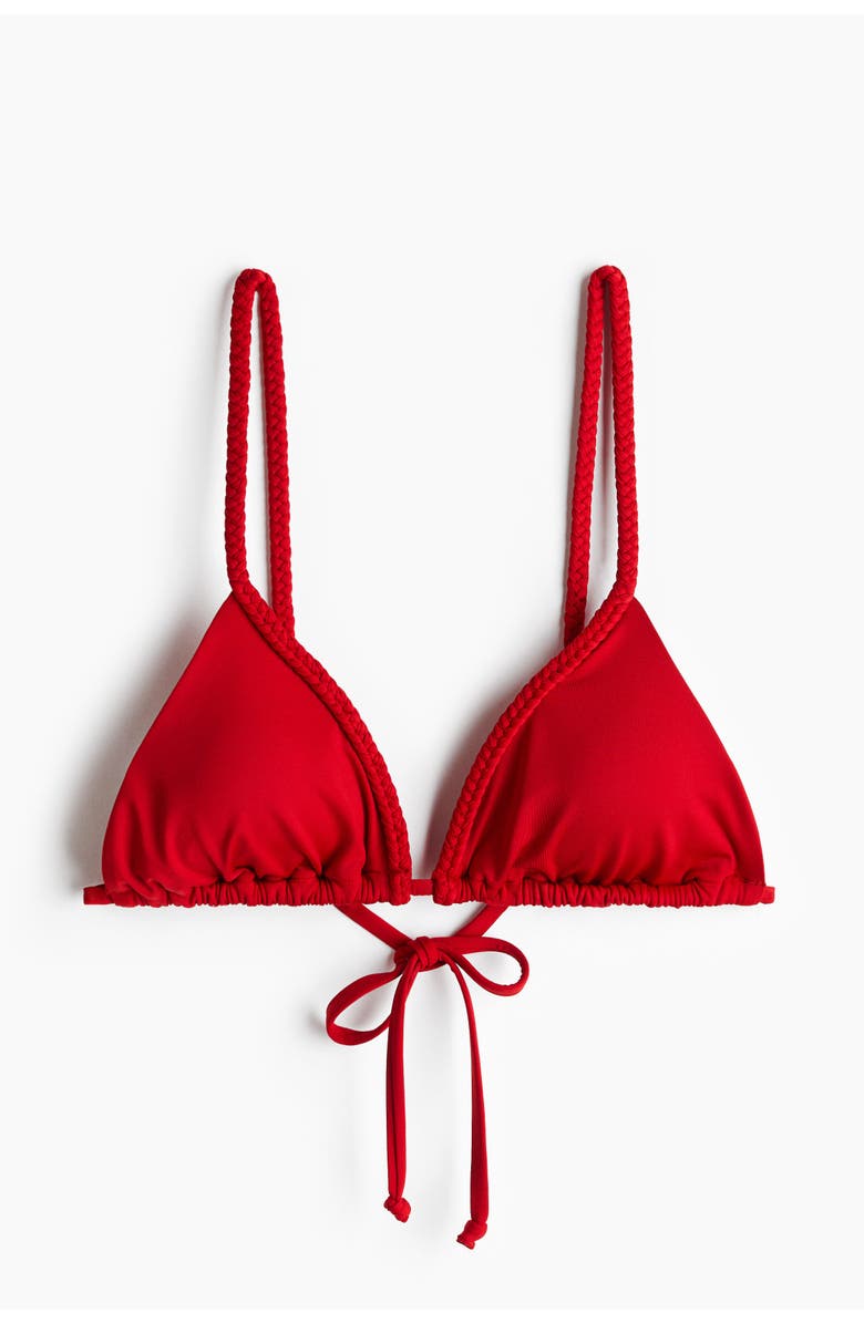 H&M Padded Triangle Bikini Top, Main, color, Red