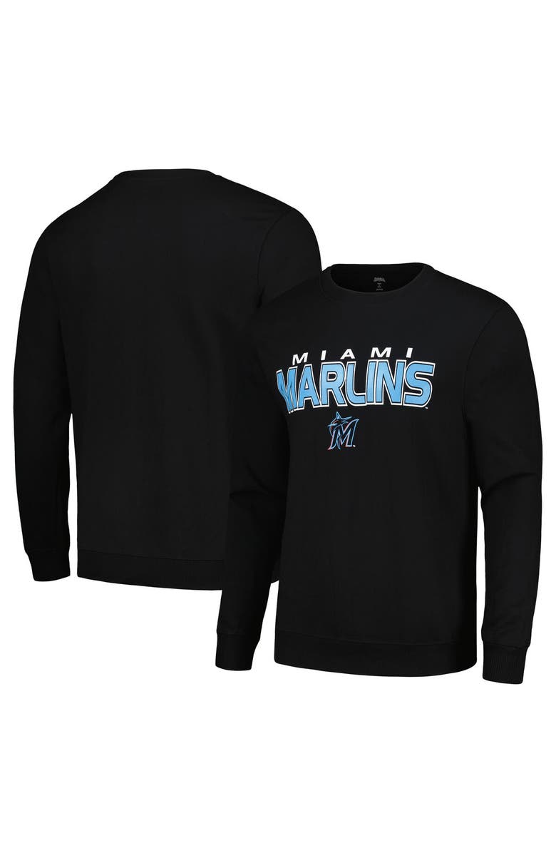 STITCHES Men's Stitches  Black Miami Marlins Pullover Sweatshirt, Main, color, 