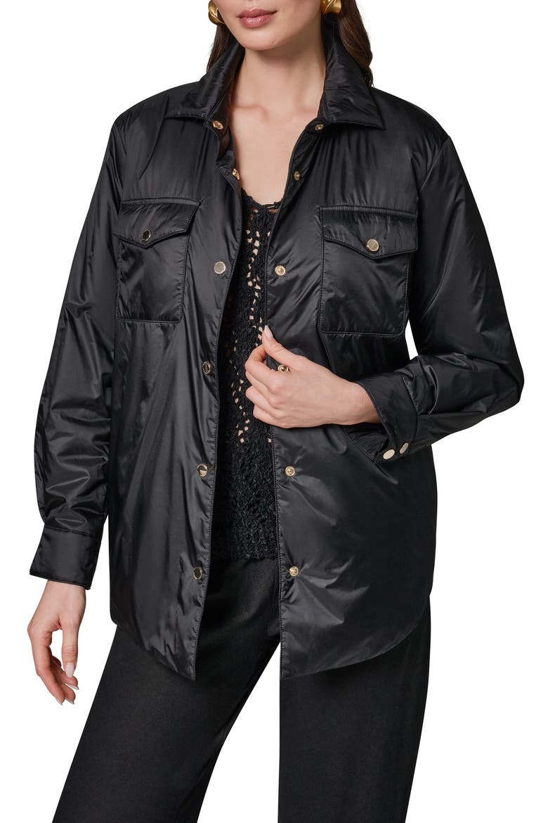 Snap Front Shirt Jacket, Main, color, BLACK