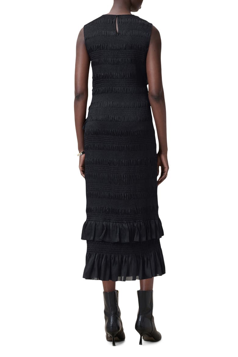 Nyla Sleeveless Ruffle Dress, Alternate, color, BLACK