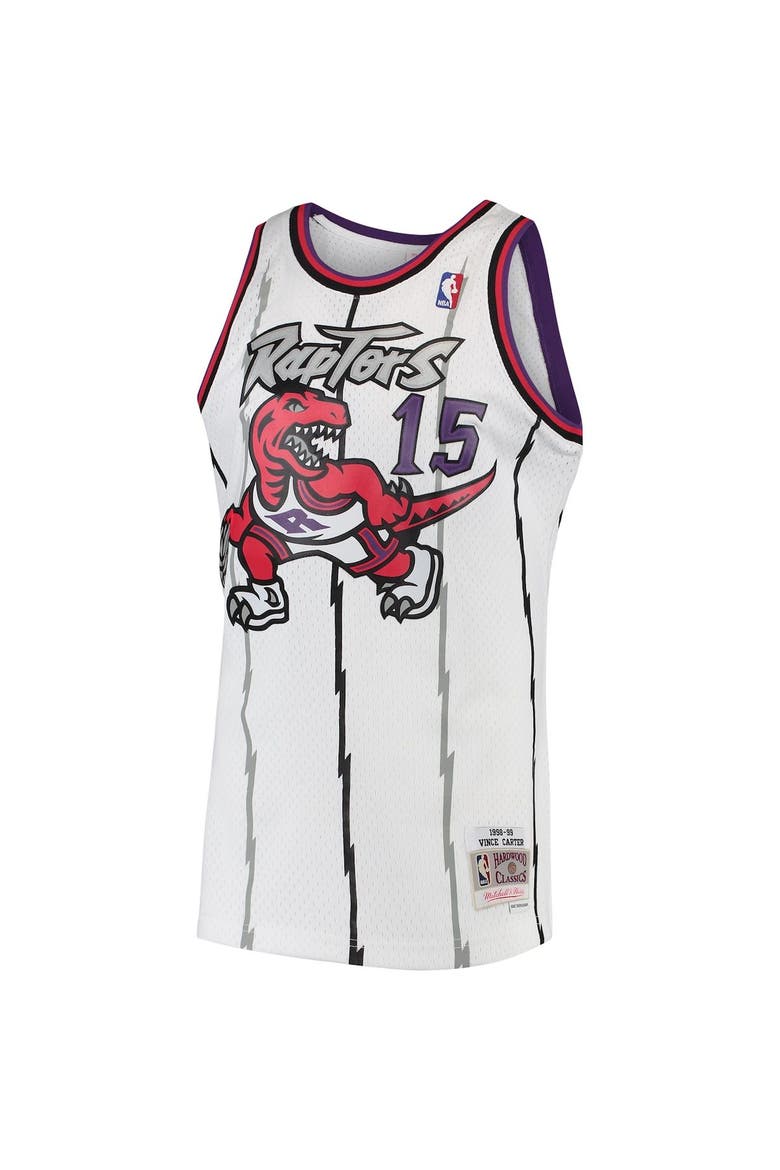 Men's Mitchell & Ness Vince Carter White Toronto Raptors 1998/99 Hardwood Classics Swingman Jersey, Alternate, color, White