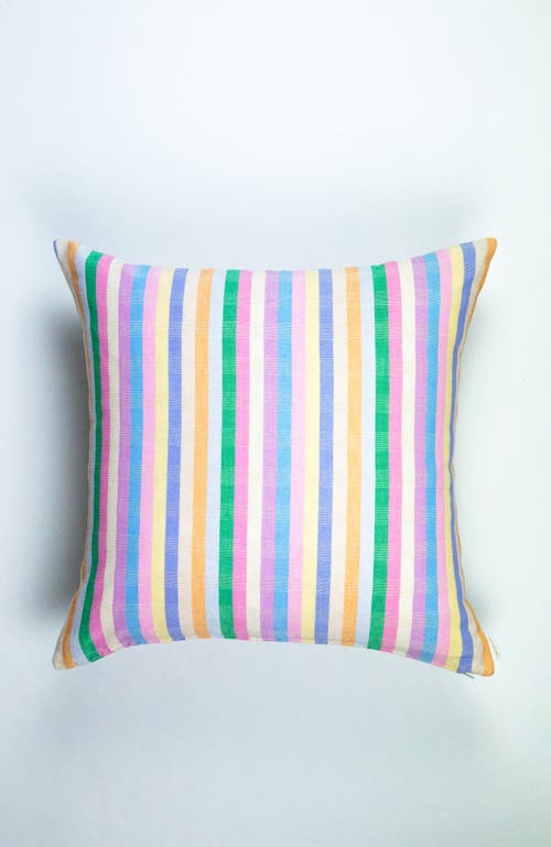 ARCHIVE NEW YORK ARCHIVE NEW YORK HANDWOVEN CLASSIC STRIPED SQUARE COTTON THROW PILLOW
