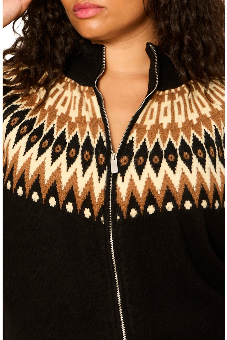 Fair Isle Zip Up Sweater, Alternate, color, POCONOS FAIRISLE