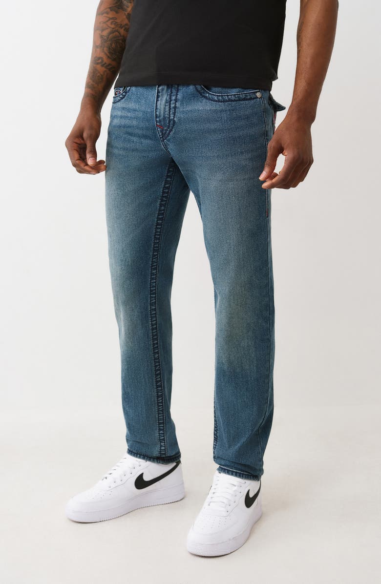 True Religion Gono Big T Flap Pocket Slim Leg Jeans, Alternate, color, Light Autumn Walk Wash