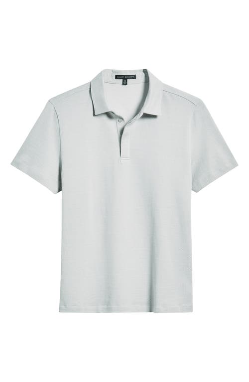 Robert Barakett Creston Micropattern Jacquard Polo In Pearl