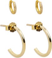 Argento Vivo Sterling Silver 2 Pairs of Mismatched Earrings