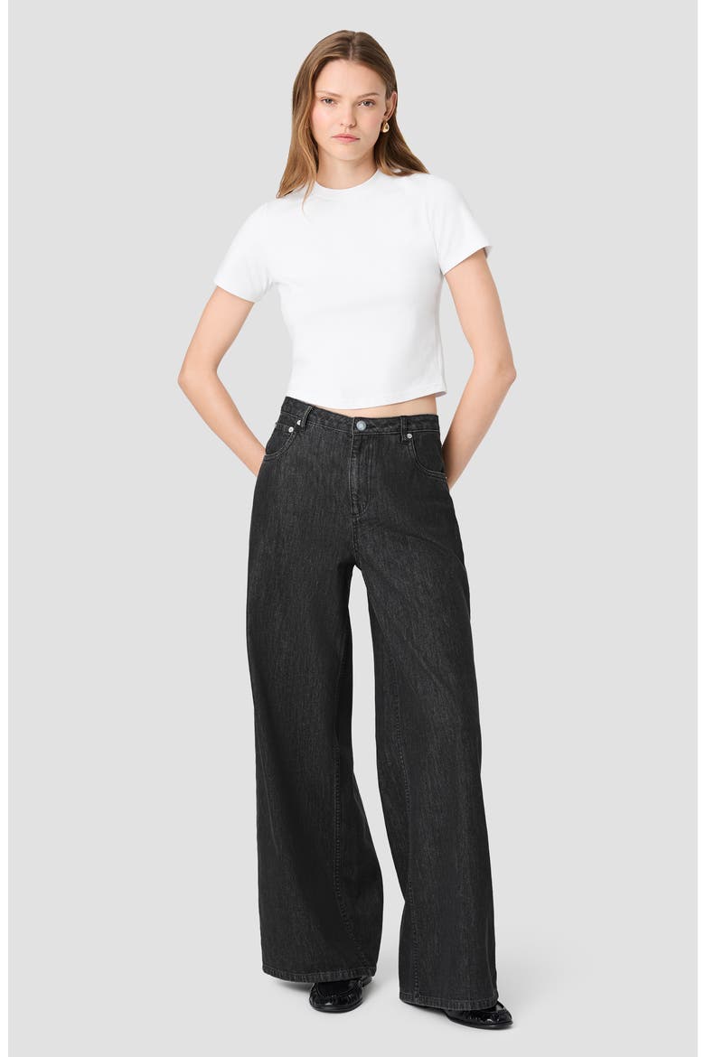 Elton Wide Leg Jeans, Alternate, color, WASHED BLACK