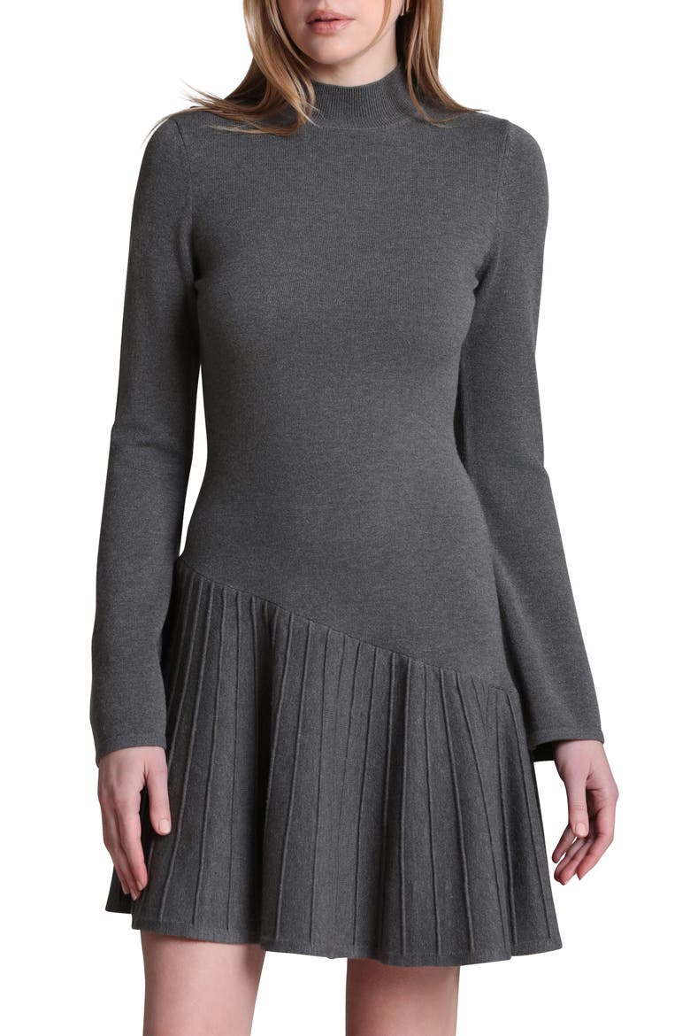 Long Sleeve Sweater Dress, Alternate, color, HEATHERED CHARCOAL