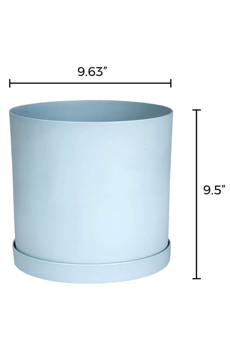 Bloem Mathers Planter w/ Saucer Tray  10" Misty Blue, Alternate, color, Blue
