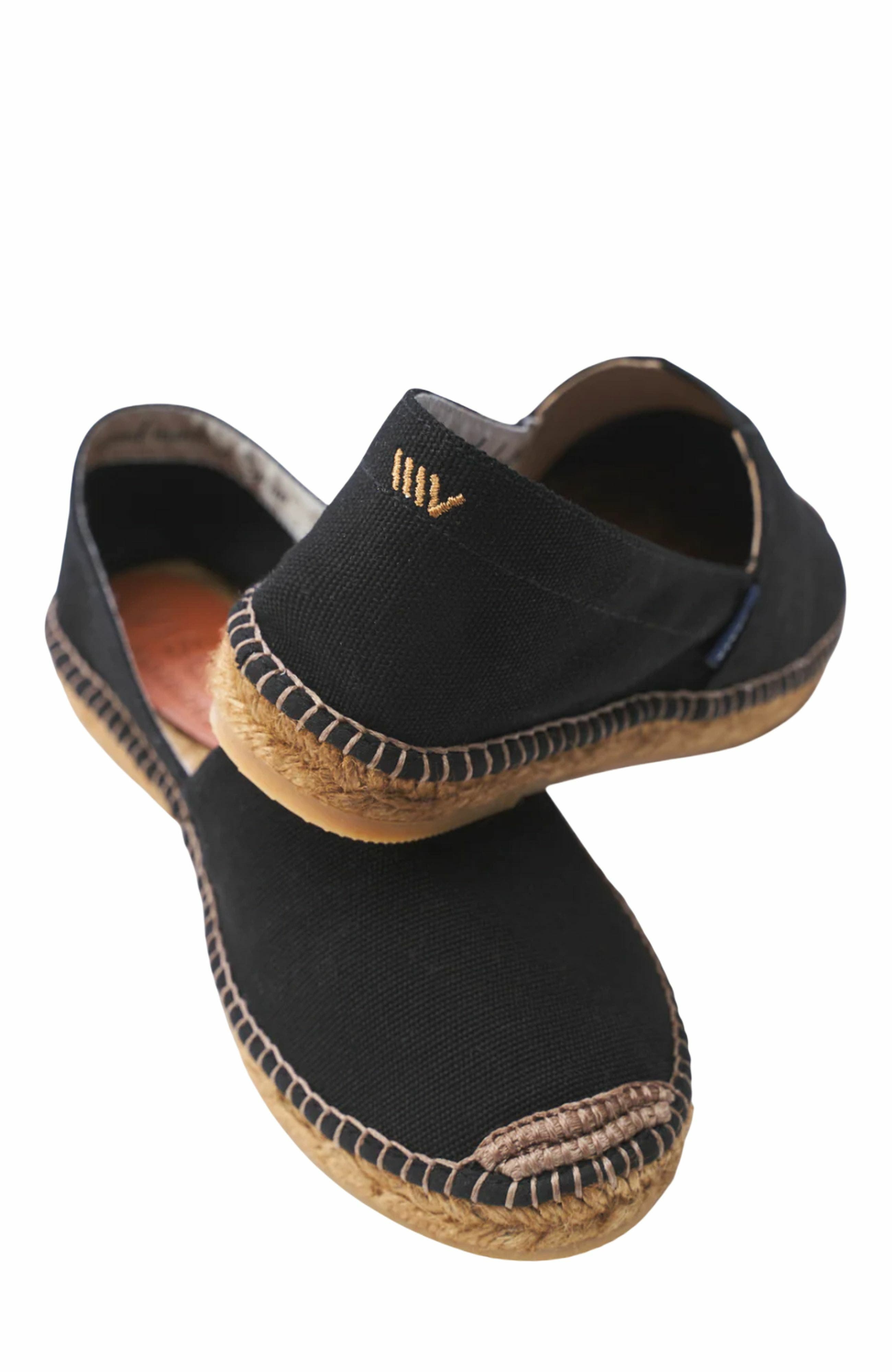 VISCATA Barceloneta Canvas Espadrille Flats, Alternate, color, Black