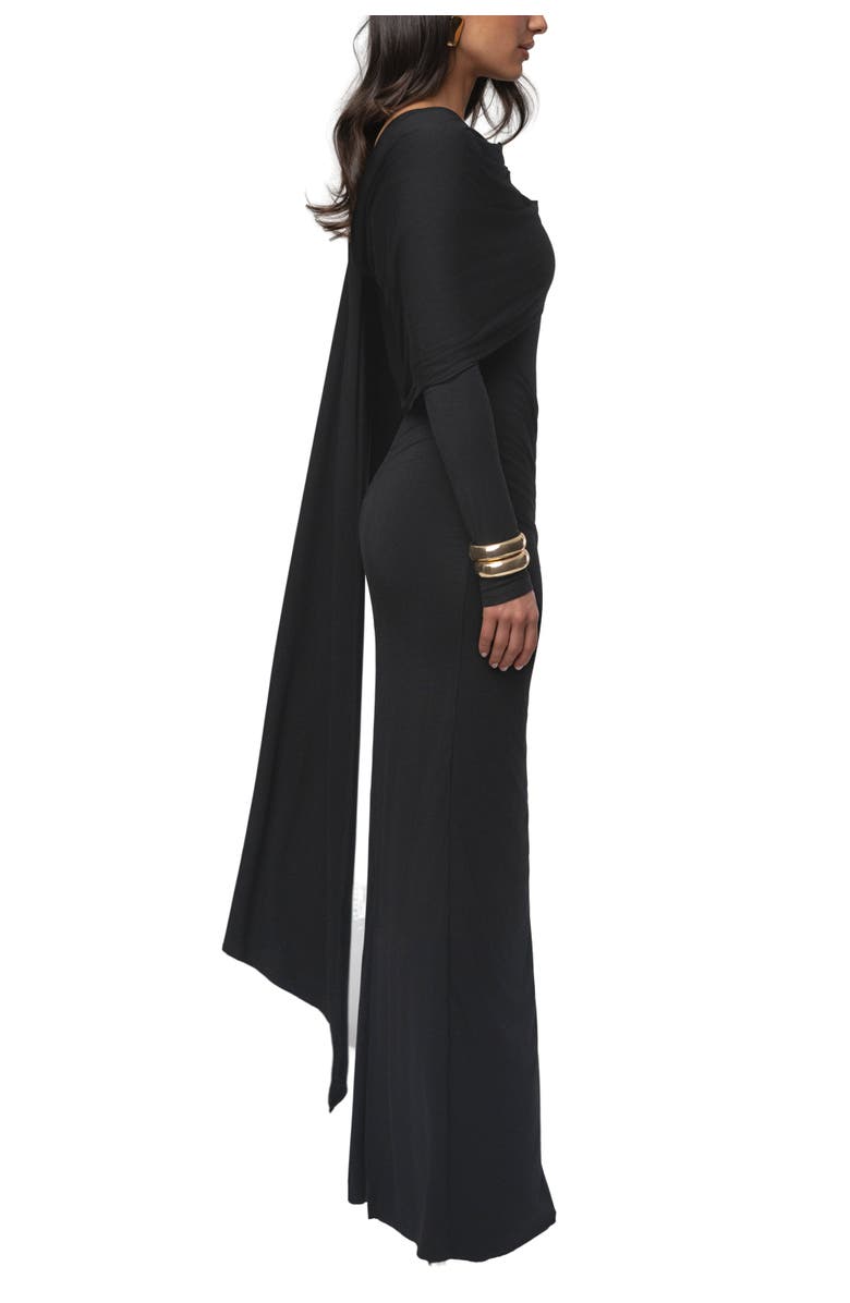 JLUXLABEL Glitz Asymmetric Maxi Dress, Alternate, color, Black