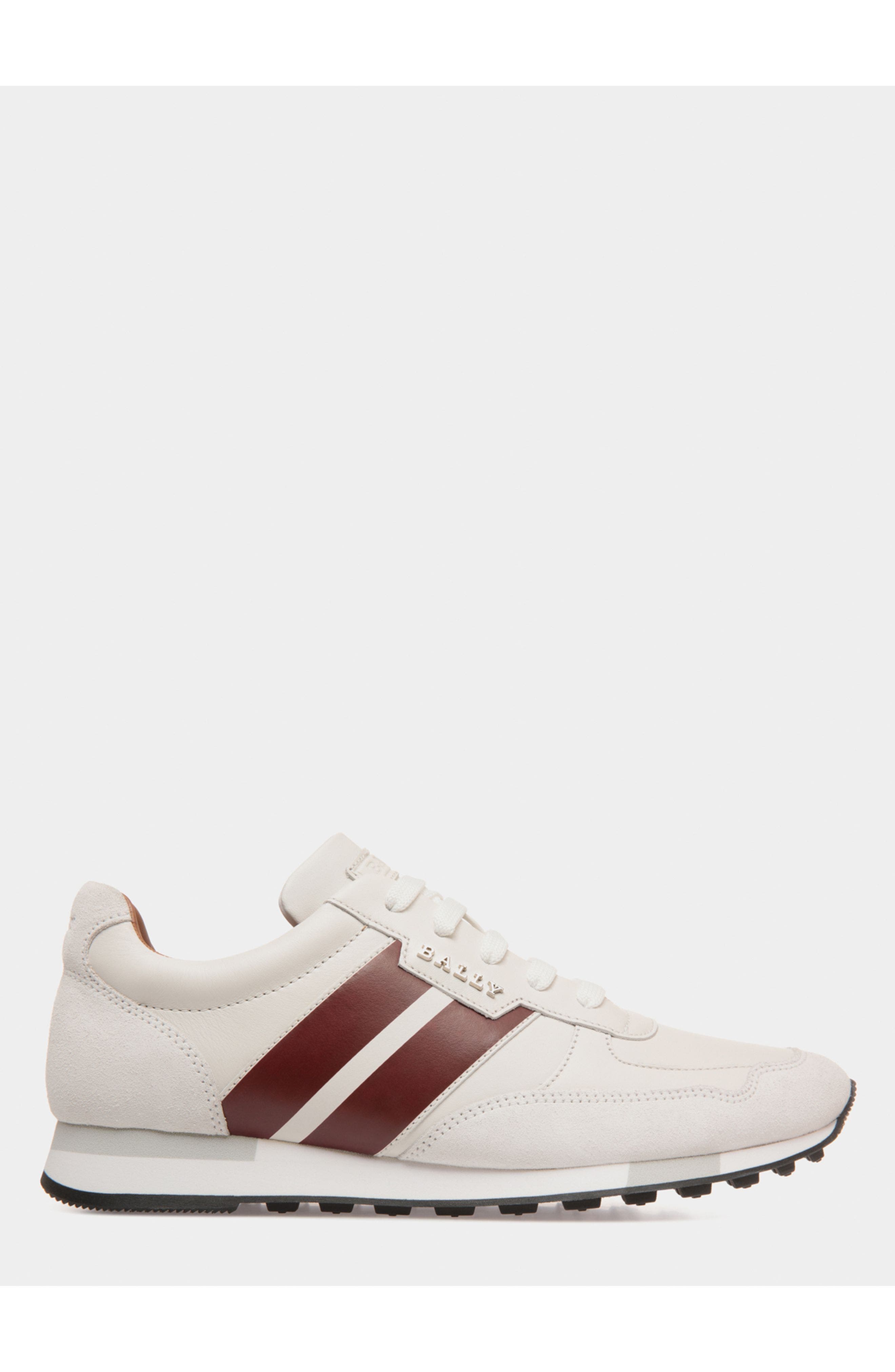 Bally Sneaker in Plain Calf Leather, Main, color, White
