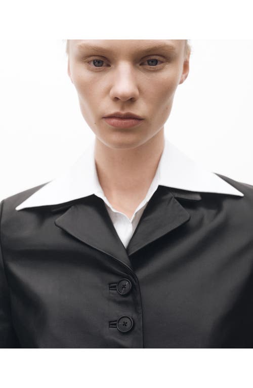 Mango Point Collar Oversize Cotton Button-up Shirt In White